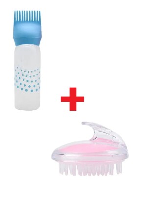 MNZ-120ml ملون شعر بلاستيكي ملون زجاجة قابلة للانتعاش تطبيق لون الشعر خنجر + خنجر تدليك الشعر - Safestore