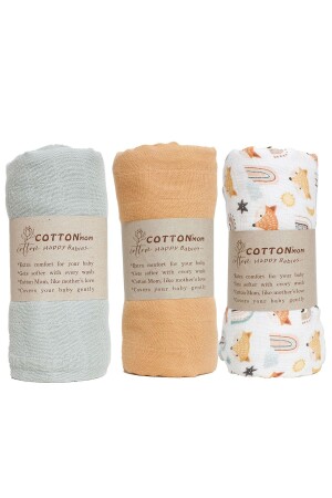 MNZ-120x120 غطاء طفل موسلين ثلاثي، مجموعة غطاء موسلين طبيعي القطن، حفاضة موسلين، 2023001 - YUMURCAKEVİ