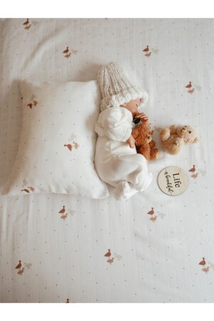 MNZ-120x120cm غطاء المسلين العضوي، قضيب وسادة وكياس المسلين مجموعة TOJUMBO - Tarkito Organic