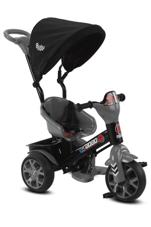 MNZ-121 دراجة الأطفال البوبو ثلاثية العجلات مع التحكم الوالدين الرمادي - Babyhope