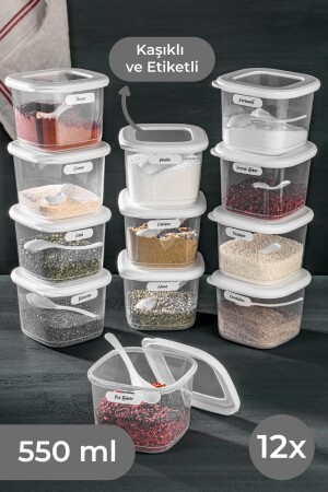 MNZ-12pcs 0.55 حجم صغير ورقة مربع حاوية تخزين الطعام مع علامة ومعطف أبيض 12LI-055-2ab - Vienev