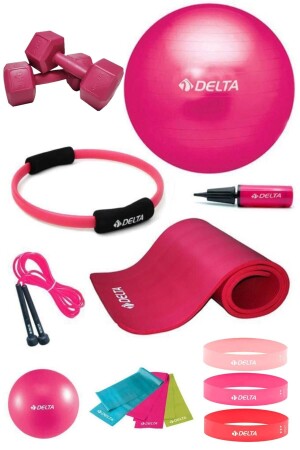 MNZ-13 قطعة بيلاتس مجموعة 55 سم كرة 15 مم المطبخ دائرة 6 مقاومة وربط المركز 1 كيلوغرامات دمبل قفزة الحبل STQ-15HQ- - Delta