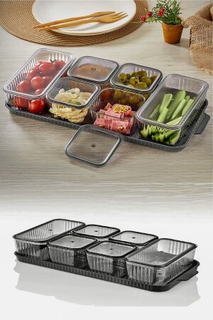 MNZ-13 قطعة 6 مجموعة الفطور مع الصندوق والغطاء أكريليك مقاومة للهواء وقابلة للغسيل طويلة الأمد KT02 - MESAPAHOME