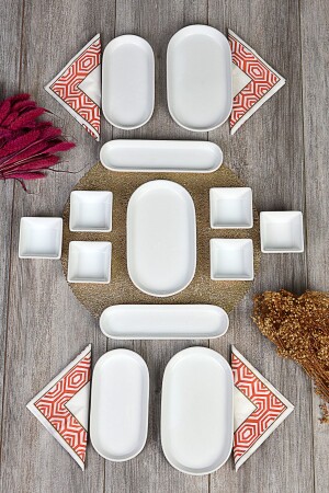 MNZ-13 قطعة سلسلة ألفا عرض الإفطار مجموعة وطبق - Evimsepette