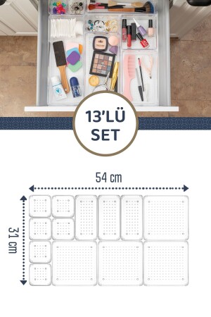 منظمة مخزنات مودولية شفافة من MNZ-13 - منظمة مطبخ حمام - منظمة مجوهرات التجميل MCH-921 - Meleni Home