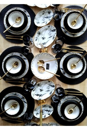 MNZ-130 قطع طعام في إطار ذهب وكنز ملعقة الفوكة مجموعة لـ 12 شخص 000TR4662 - CASA DE BELLA