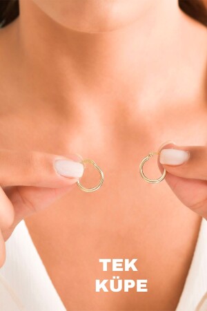 MNZ-14 كيراط زرقاء حلقة أذن 1-50 سم أذن واحدة - Moom Mücevherat