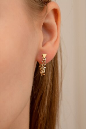 MNZ-14 كيراط ذهبية طناب طناب أذن 7144-GT - GençTaş Kuyumculuk