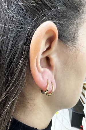 MNZ-14 كيراط ذهبية نقطة ليزر قلم نقوش صغرى حلقة الأذن - Şamli Erdoğan