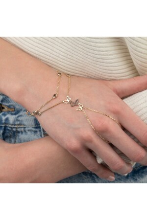 MNZ-14 شاهماران الذهبية الكارات مع حجر طبيعي صورة فراشة Blk0216 EEJBLK0216 - Elef Takı