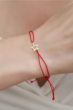 MNZ-14 كيراط ذهبية هول ستار حلقة حمراء سوار BLKLKICBSYLDZKRM - Bayar Gold