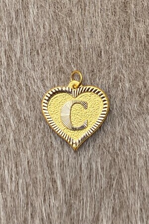 MNZ-14 كيراط ذهبية معلقة قلبية مع حرف C UCHRFKLPNSTLJKC - Bayar Gold