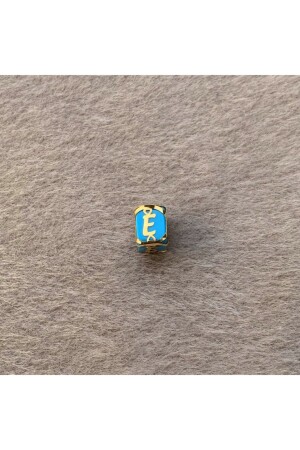 MNZ-14 كيراط ذهب ذهب قفس كرة زرقاء مع حرف E UCHRFKFSMVE - Bayar Gold