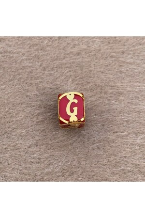 MNZ-14 كيراط ذهبية حلقة من قفس ذهبية حمراء مع حرف G UCHRFKFSKRMZG - Bayar Gold