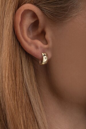 MNZ-14 كيراط ذهبية قلوب صغيرة أذن النساء GT-7010-7010 - GençTaş Kuyumculuk