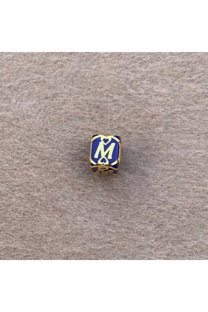 MNZ-14 كيراط ذهبية زرقاء داكن كرة ذهبية مع حرف M UCHRFKFSLCVM - Bayar Gold