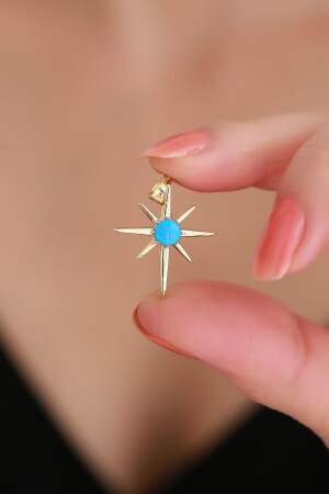 MNZ-14 كيراط ذهب أزرق أوبال حجر النجم الشمالي Pendant OTKYKU - Bayar Gold