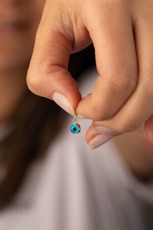 MNZ-14 كيراط ذهبية زرقاء عين حلقة حلقة YKKLY00000240 - Yavuz Kuyumculuk