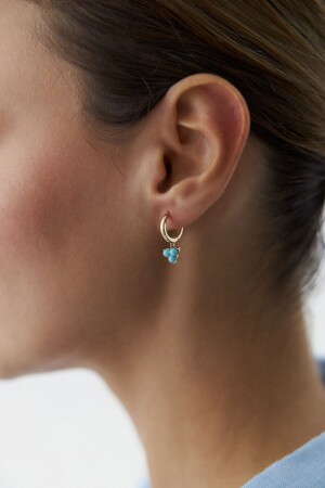 MNZ-14 كيراط ذهبية تركوز كوكينا هوب أذن YKKLY00000833 - Yavuz Kuyumculuk