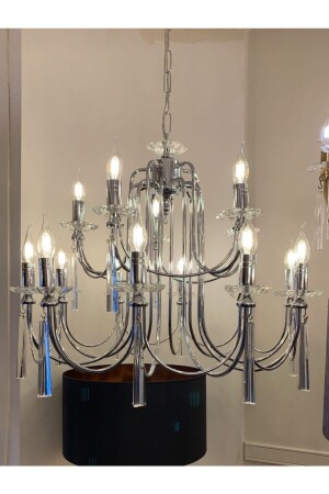 MNZ-15 لي (10 + 5 ) 2 Storey الكونتيسة Chandelier كروم 301 ك-15 - yıldırımavize