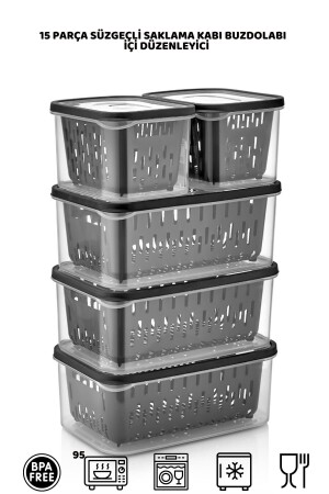 MNZ-15 قطعة شفافة ثلاجة جديدة تخزين مجموعة مع سدادة - Homeniva