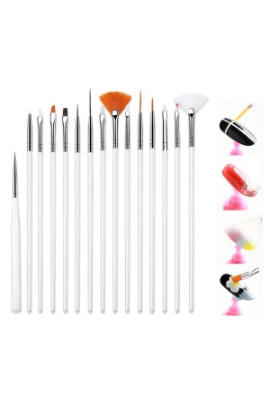 MNZ-15 نمط فن الأظافر تزيين الأظافر وفرشة اللوحة - Moziur