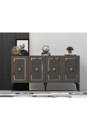 MNZ-150 سم نورا كونسول أنتراتيت ذهبية نوراكنز - DEMONTE DECOR