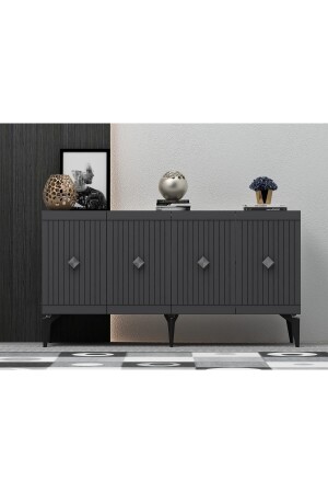 MNZ-150 سم ميداس كونسول أنتراتيت الفضة MIDASKNS - DEMONTE DECOR