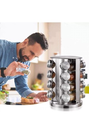 MNZ-16 قطعة فولاذ المقاوم للصدأ الزجاجي المعدنية وعاء العطور مع مقعد تدور 16 قطعة 4432154 - Vivien Home