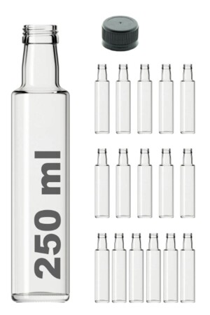 MNZ-16 قطع متعددة الأغراض الزجاج الشفاف الدائر دوريكا زجاجة 250 مل - مع كأس ضد التسرب MA2171 - Milea