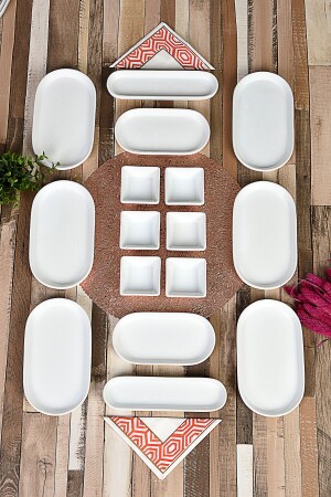 MNZ-16 قطعة سلسلة أناتولية عرض الإفطار مجموعة وطبق - Evimsepette