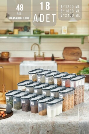 MNZ-18 كوب احتواء لتسريب الغطاء حاوية تخزين الطعام 1200 مل - 1700 مل - 2400 مل - Kmmsk-01 KMMSK-01 - King Mop