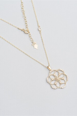 MNZ-18 كيراط أصفر ذهبية فضية 45 سم زهرة الحياة العنق 1039580144 - So Chic