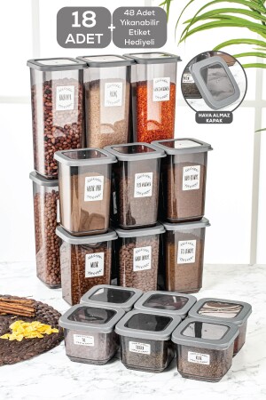 MNZ-18 قطعة ستيلا سيليكون غطاء مربع حاوية تخزين الطعام مجموعة 6x 0.5 لتر 1.1 لتر-1.7 لتر MCH-685 - Meleni Home