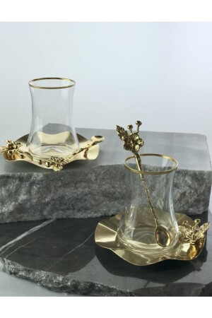 MNZ-18 قطعة كوب الكريستال يابانية وردة الشاي مجموعة مع ملعقة Newefe001 - Efegil