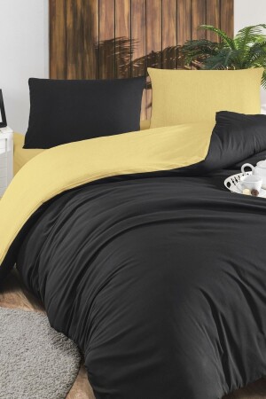 MNZ-180x200 ملابس ملابس ملابس ملونة صلبة مع ورق مرنة King Size Yellow-Black LCVCFTYON180 - LIV CALISTA