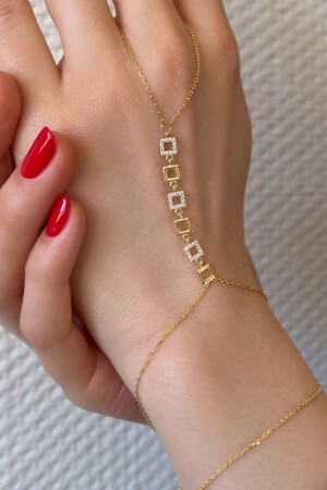 MNZ-18k ذهبية مطلي 925 ستيرلينغ فضية صف مربع شاهميران - 45100402 - Argentum Concept