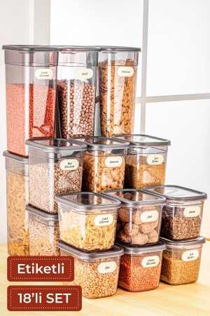 MNZ-18pcs حاوية تخزين بيجي مستطيلة مع علامة 6x (((1,3 لتر، 2 لتر، 3.2 لتر) أنتراتيت BNMPGGY18LI - Vienev