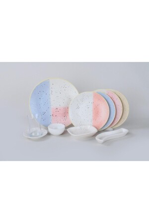 مجموعة فطور MNZ-19 - سلسلة ألوان البقع KRMK19PRÇ2090 - Keramika