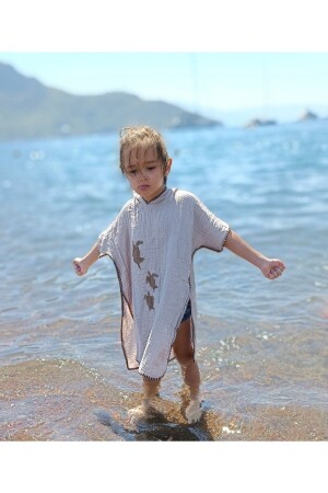 MNZ-2 طبقة المسلين مغطاة بونشو الأطفال حمام الشاطئ 00035 - stylishome