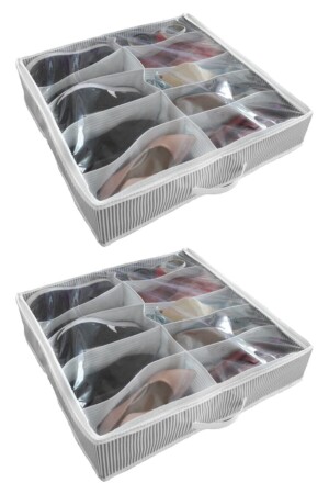 MNZ-2 قطع - منظمة الأحذية - 10 قطع كيس تخزين الأحذية 58x58x12 سم - نموذج مشريط 9570-2 - Keven Home