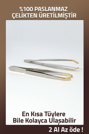 MNZ-(2 قطع) 100٪ من الصلب (مصلبات إزالة الشعر العين العين العين العصبة الشمسية مصلبات الجلد الوجه) - Aytan Home