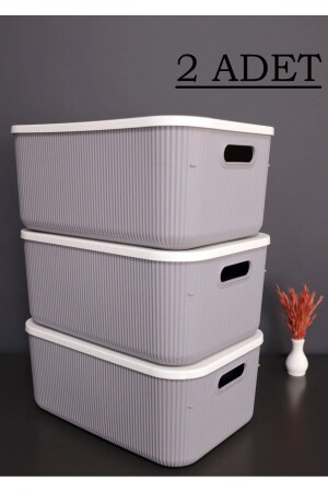 MNZ-2 قطع التخزين 13 Lt غراي مربع منظمة متعددة الأغراض مع الغطاء، مربع تزيينية BAYEV-DZNLYC13LT2ADET - Bayev