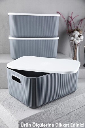 MNZ-2 قطع التخزين 13 Lt لعبة الهوايات الصندوق - غراي منظمة الصندوق التخزين مع الغطاء BAYEV-DZNLYC2 - Bayev