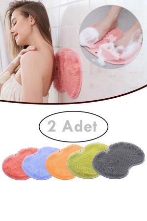 MNZ-2 قطع حمام المكعب يد القدم الجسم سليكون حمام الغسيل غسيل الحمام فرشاة تدليك مع كوب الصق 2 قطع PRA-8789661-39 - epazzar