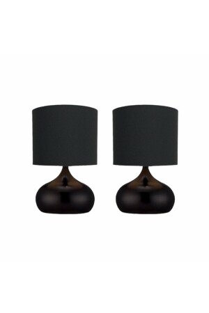 MNZ-2 قطع طاولة المعدات الكبيرة مصابيح مع الأقمشة السوداء قبعات 2 قطع الكبيرة الطاولة-السوداء - White West inn House