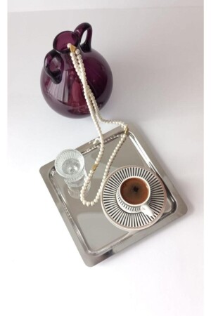 MNZ-2 قطعة مربع فخمة الفولاذ القهوة عرض الصندوق 21x21 سم مربع - ART ROSTFREI