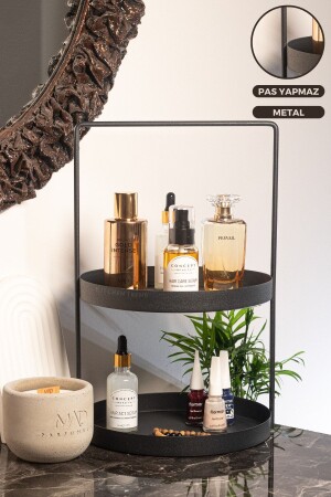 MNZ-2 طبقة مربع شنجر معدني أسود منظمة الحمام منظمة الحمام 2KTL - kitchen trend