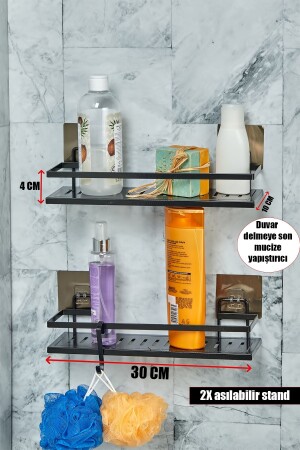 MNZ-2 حزمة معدنية ملصقة غرف الحمام منظمة رف (30CM X 10CM) VG-972 - vipgross