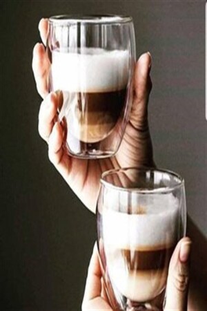 MNZ-2 قطع تصميم جديد زجاج مزدوج الجدار 350ml 2 قطع MIMOSA-350 - MİMOZA PARK